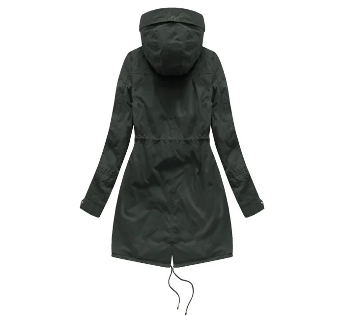 Dámska zimná bunda parka v army farbe s podšívkou z machovej kožušiny a kapucňou (7602BIG) Dámska zimná bunda parka v army farbe s podšívkou z machovej kožušiny a kapucňou (7602BIG)