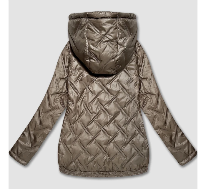 kurtka damska plus size z kapturem beżowa model 21317446 - S'WEST