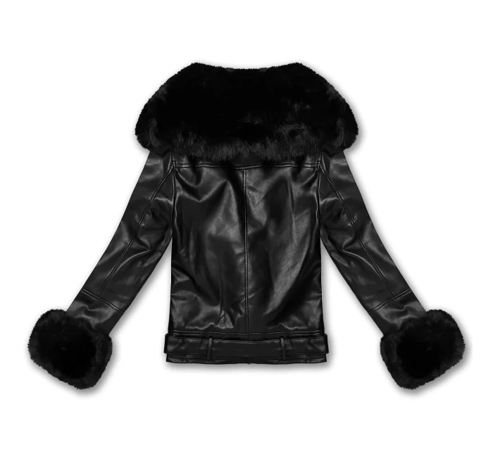 Černá dámská bunda ramoneska s límcem model 21486698 - ROMEE'S