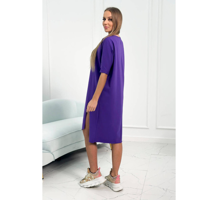 Tmavo fialové oversize šaty