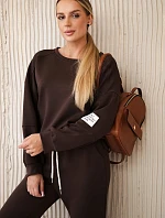 Súprava tepláky + nohavice maslová látka hnedá