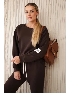 Súprava tepláky + nohavice maslová látka hnedá