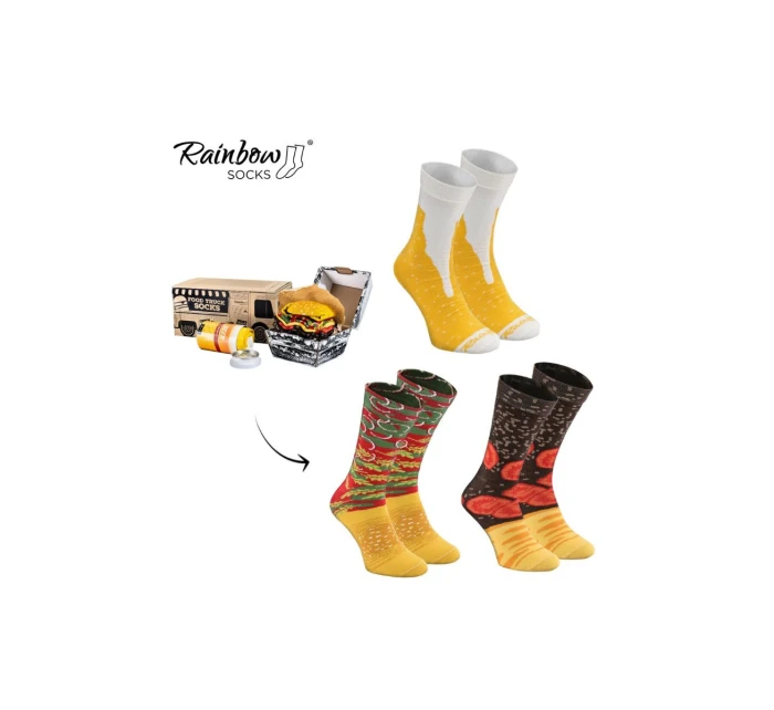 Zestaw Skarpetki Food Truck Socks Box Piwo Burger 3 Pary
