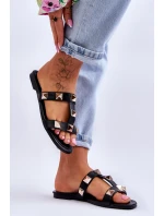 Damskie Klapki Z Dużymi Ćwiekami Czarne Mercure Damskie Klapki Z Dużymi Ćwiekami Czarne Mercure