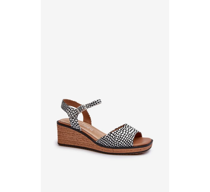 Dámské sandály Na Černobílé model 21657299 - SERGIO LEONE Dámské sandály Na Černobílé model 21657299 - SERGIO LEONE