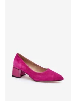 Semišové Hladké Lodičky S   Fuchsie model 21686681 - VINCEZA