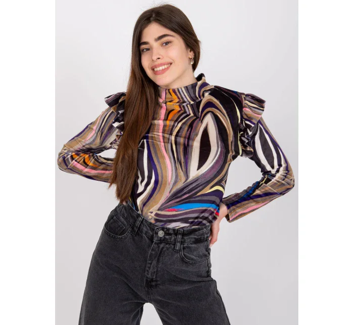 Blúzka DHJ BZ 6533C.90 čierna a béžová Blúzka DHJ BZ 6533C.90 čierna a béžová