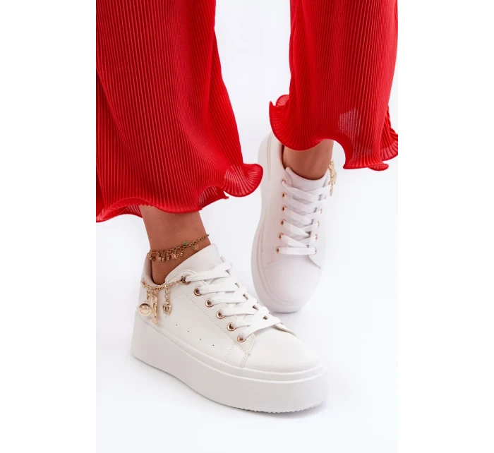 Dámske tenisky na platforme s príveskami, White Tivissa Dámske tenisky na platforme s príveskami, White Tivissa