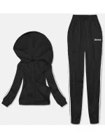 Čierny dámsky komplet - krátka mikina a nohavice (YP-1107)
