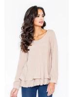 Dámska košeľa M415 beige - fígľov