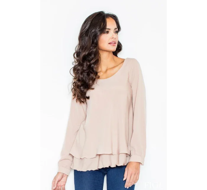 Dámska košeľa M415 beige - fígľov