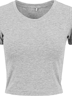 Build your Brand BY 042 Ťažký dámsky crop top 56.0042 melírovaná šedá