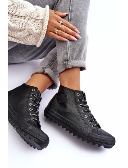 Trampki Damskie Big Star Wysokie Ocieplane Czarne EE274110 Trampki Damskie Big Star Wysokie Ocieplane Czarne EE274110