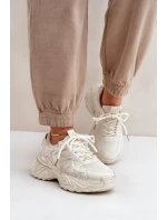 Sneakersy Damskie Z Przetarciami Na Platformie Beżowe Seladwen Sneakersy Damskie Z Przetarciami Na Platformie Beżowe Seladwen