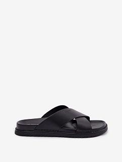 Kožené pánské pantofle Big Star TT174217 Černé