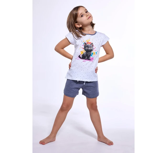 DIEVČENSKÉ DETSKÉ PYŽAMO KR 245/109 ČIERNA MAČKA