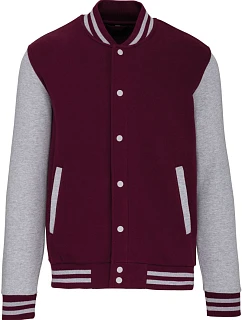 Kariban K 497 Unisexová mikina „Teddy“ 20.K497 vínová/oxfordská šedá