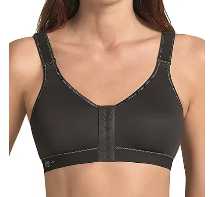 frontline otvorená športová podprsenka so zapínaním vpredu 5523 čierna - Active