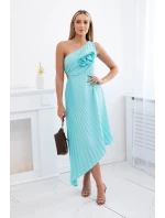 Plisované šaty s mätovým kvetom Plisované šaty s mätovým kvetom