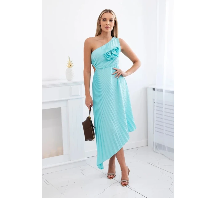 Plisované šaty s mätovým kvetom Plisované šaty s mätovým kvetom