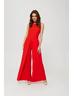 K184 Kombinéza so širokými nohavicami - koralová