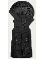 Černá dámská vesta s kapucí model 18844059 - S'WEST Černá dámská vesta s kapucí model 18844059 - S'WEST