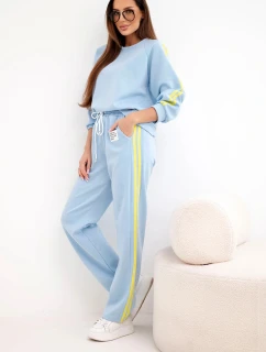 Dámská tepláková souprava model 21951919 s lampasy a volnou mikinou modrý - K-Fashion