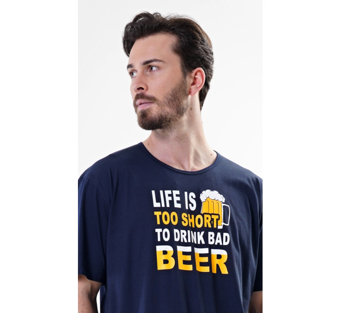 Pánska nočná košeľa s krátkym rukávom Life is beer