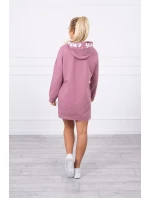 Oversize šaty s kapucí tmavě růžové Oversize šaty s kapucí tmavě růžové