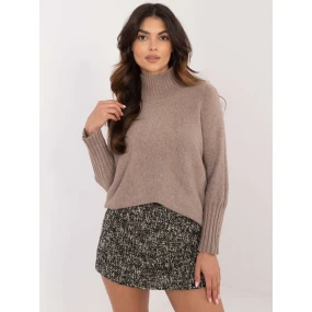 Sweter IT SW model 21788968 ciemny bezowy - FPrice Sweter IT SW model 21788968 ciemny bezowy - FPrice