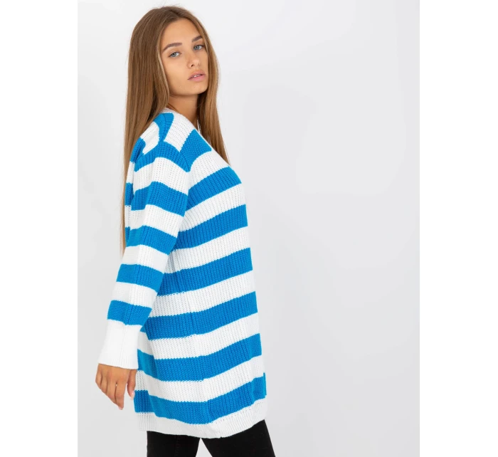 Dámský svetr LC SW 8030  bílý a modrý