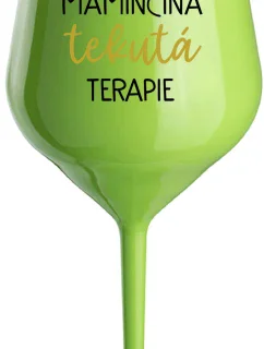 Mamičkina tekutá terapia - zelený nerozbitný pohár na víno 470 ml