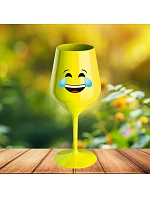 Smiley Crying Smiley - žltý nerozbitný pohár na víno 470 ml Smiley Crying Smiley - žltý nerozbitný pohár na víno 470 ml