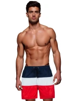 Pánske tmavomodré a sivé plavecké šortky Dstreet SX2516