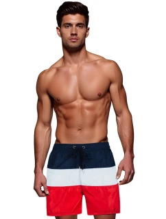 Pánske tmavomodré a sivé plavecké šortky Dstreet SX2516