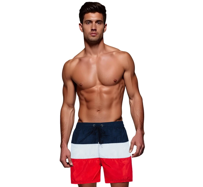 Pánske tmavomodré a sivé plavecké šortky Dstreet SX2516