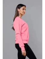 Svetloružová dámska tepláková mikina so sťahovacími lemami (W01-20)