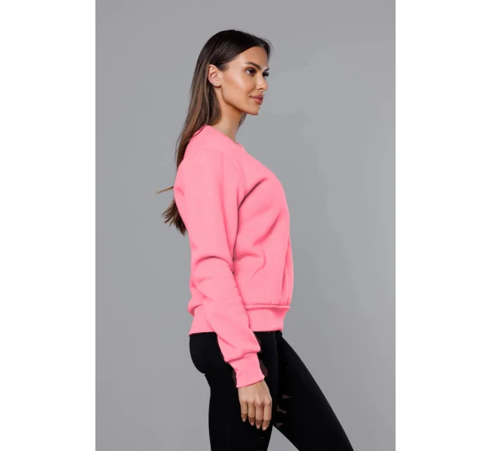 Svetloružová dámska tepláková mikina so sťahovacími lemami (W01-20)