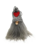 DLHOVLASÝ PRÍVESOK SIVÝ SANTA CLAUS