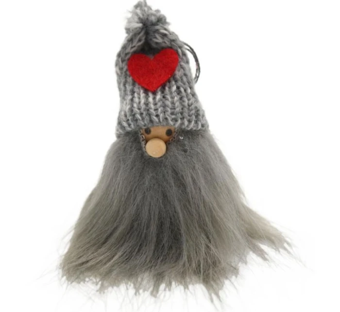 DLHOVLASÝ PRÍVESOK SIVÝ SANTA CLAUS