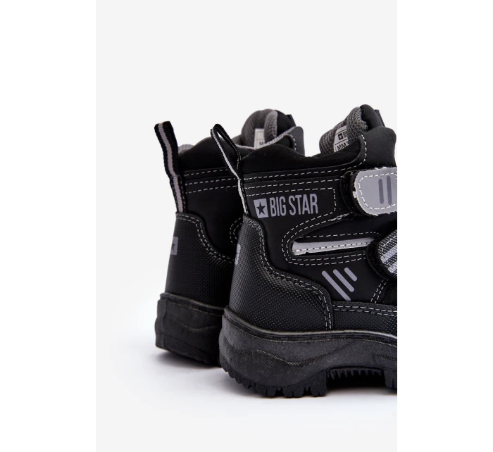 Dziecięce Ocieplane Śniegowce Na Rzepy Czarne Big Star MM374129