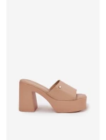 Dámské Sandały Z Eko Kůže Na Podpatku A Platformě Khaki model 21688928 - Boto