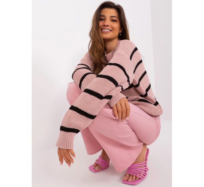 Sweter BA SW model 21793733 jasny różowy - FPrice Sweter BA SW model 21793733 jasny różowy - FPrice