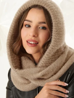 Dámska šatka s kapucňou 48-495 béžová - AJS