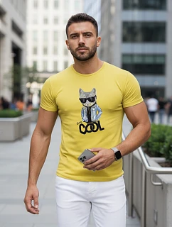 Pánske tričko Stay COOL s potlačou žltá FashionStreet NX5018R