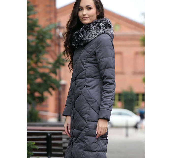 Dámsky kabát BLH818025F tmavošedý - PERSO