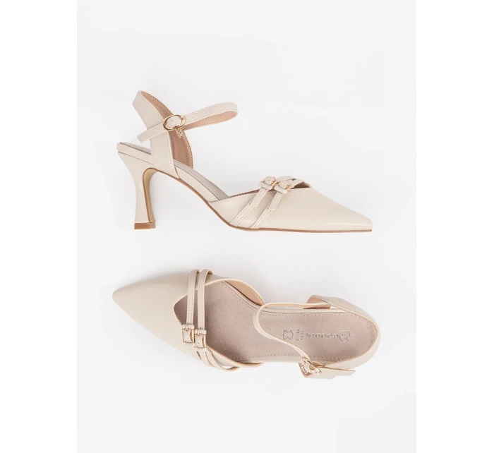 Pěkné dámské Jasnobeżowy  lodičky na jehlovém podpatku