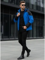 Pánská zimní bunda s kapucí modrá Dstreet model 21995645 - FashionStreet