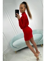 Šaty se zdobením na ramenou červené Šaty se zdobením na ramenou červené