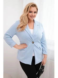 Dámske Plus veľkosť viskóza módne dlhý rukáv golier modrá